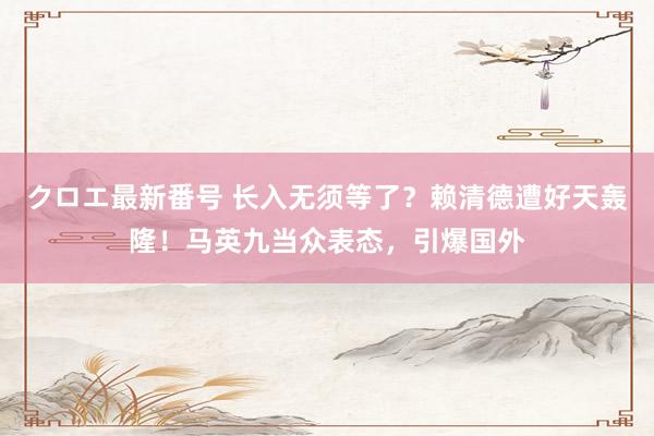 クロエ最新番号 长入无须等了？赖清德遭好天轰隆！马英九当众表态，引爆国外