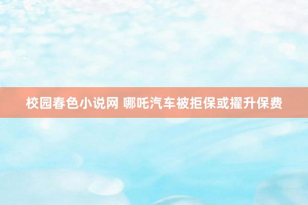 校园春色小说网 哪吒汽车被拒保或擢升保费