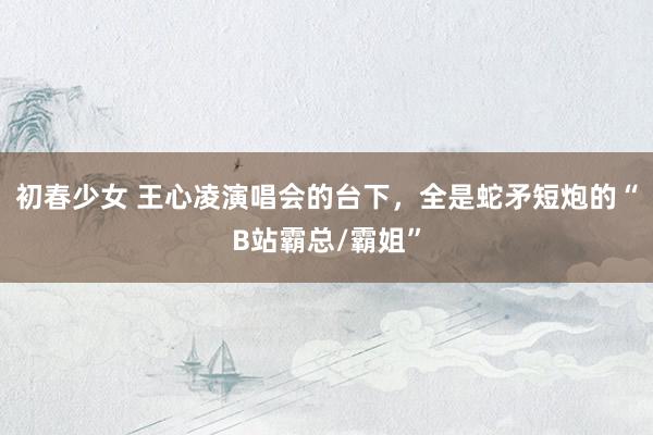 初春少女 王心凌演唱会的台下，全是蛇矛短炮的“B站霸总/霸姐”