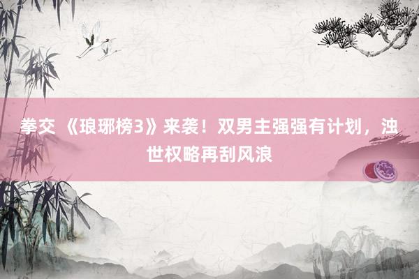拳交 《琅琊榜3》来袭！双男主强强有计划，浊世权略再刮风浪