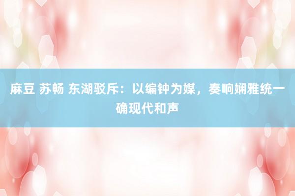 麻豆 苏畅 东湖驳斥：以编钟为媒，奏响娴雅统一确现代和声