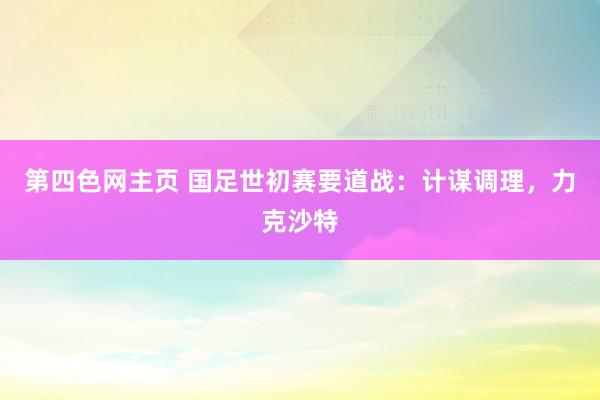 第四色网主页 国足世初赛要道战：计谋调理，力克沙特
