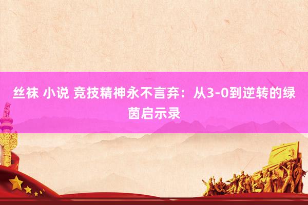 丝袜 小说 竞技精神永不言弃：从3-0到逆转的绿茵启示录
