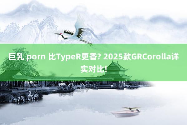 巨乳 porn 比TypeR更香? 2025款GRCorolla详实对比!