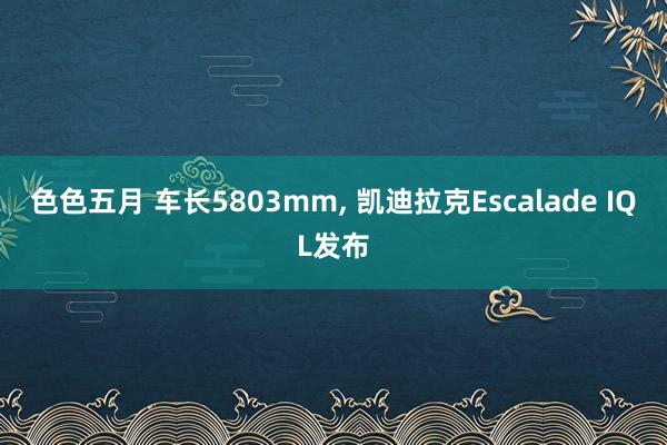 色色五月 车长5803mm, 凯迪拉克Escalade IQL发布
