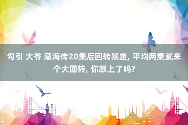 勾引 大爷 藏海传20集后回转暴走, 平均两集就来个大回转, 你跟上了吗?